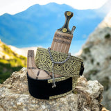 جمبيه عزيري مقلد طبق الاصل صيفاني حزام يدوي جلد عسيب ماربي صافي حروف مطلي ذهب سله  ستيل تقط المسمار مبسم فضه خالص