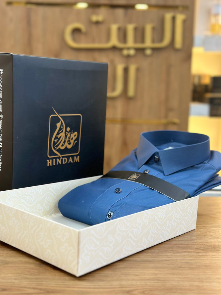ثوب هندام رجالي لون ازرق غامق ناعم hindam men thobe premium quality