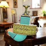 جمبية عزيري آصلي صيفاني مقلد طبق الأصل حزام يدوي ، عسيب  بكيلي مكحل ، حروف مطلي ذهب ، نصله ستيل تقط المسمار مع خنجر خلفي فضه عقيق