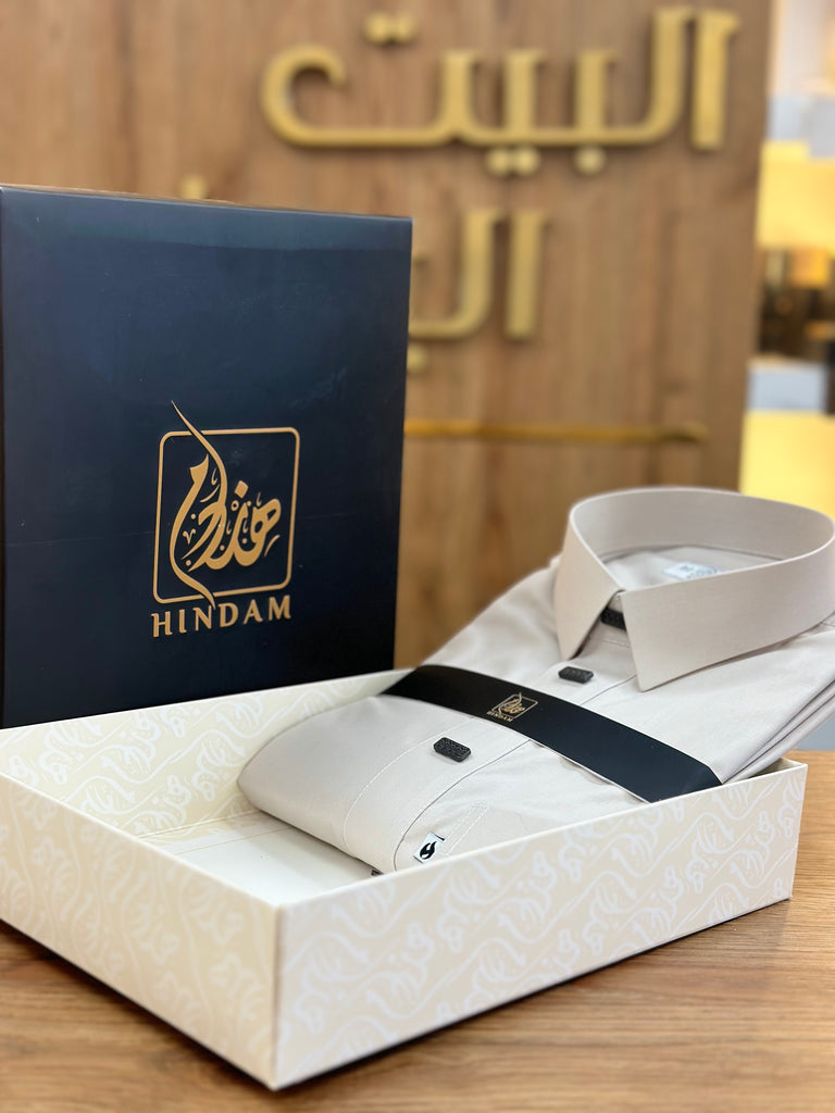 ثوب هندام رجالي لون بيج فاتح فخم hindam men thobe premuim quality