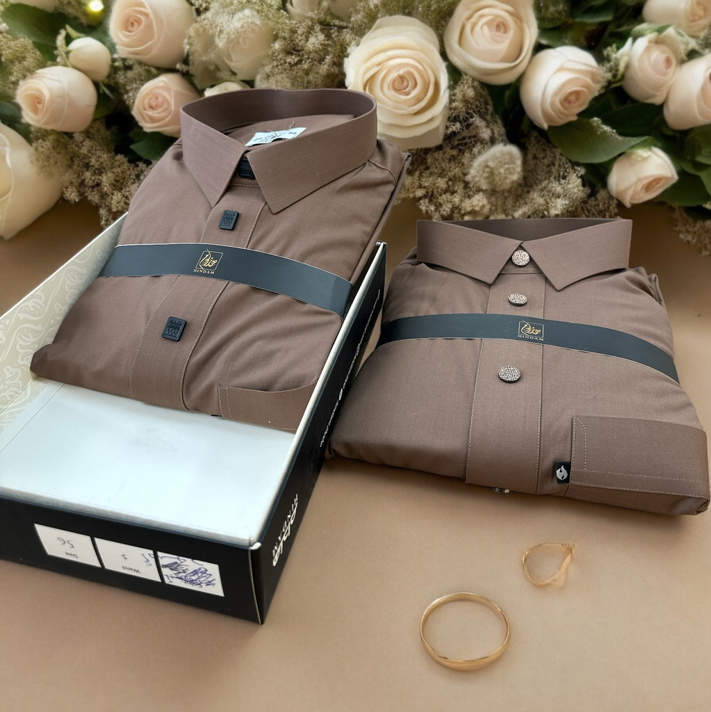 ثوب هندام رجالي لون بني (ياجوري) فاتح فخم hindam men thobe premium quality
