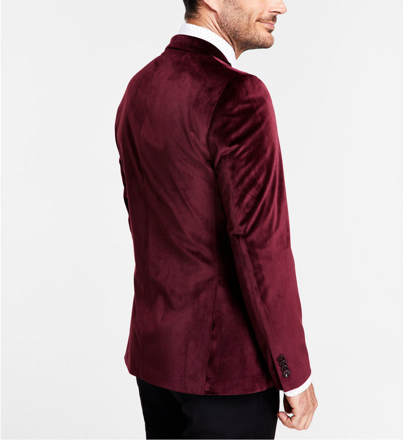 كوت قطيفه (شامواه) لون كبدي فخم burgundy blazer for men velvet