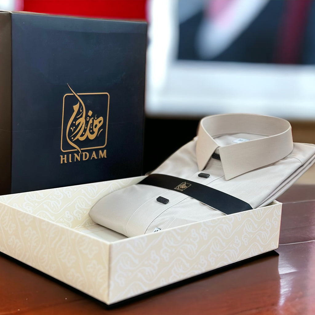 ثوب هندام رجالي لون بيج فاتح فخم hindam men thobe premuim quality