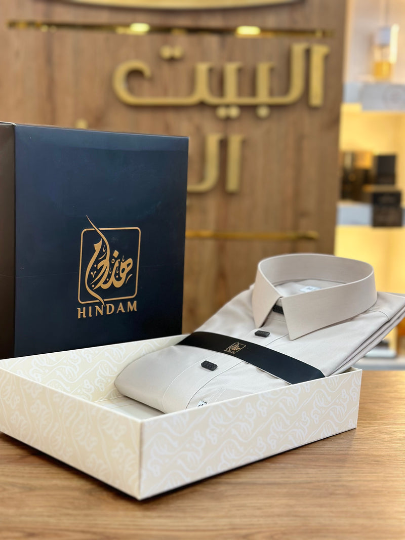 ثوب هندام رجالي لون بيج فاتح فخم hindam men thobe premuim quality