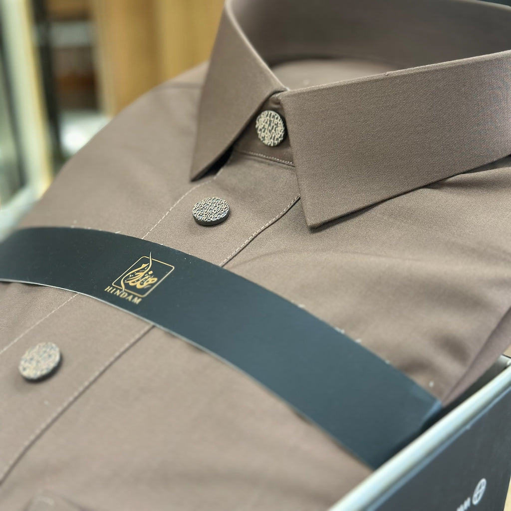 ثوب هندام رجالي لون بني (ياجوري) فاتح فخم hindam men thobe premium quality