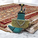 جمبية عزيري صيفاني مقلد طبق الأصل حزام  يد عسيب بكيلي جلده سودا فص مطلي ذهب مبسم فضه خالص نصله ابو عمدان ستيل