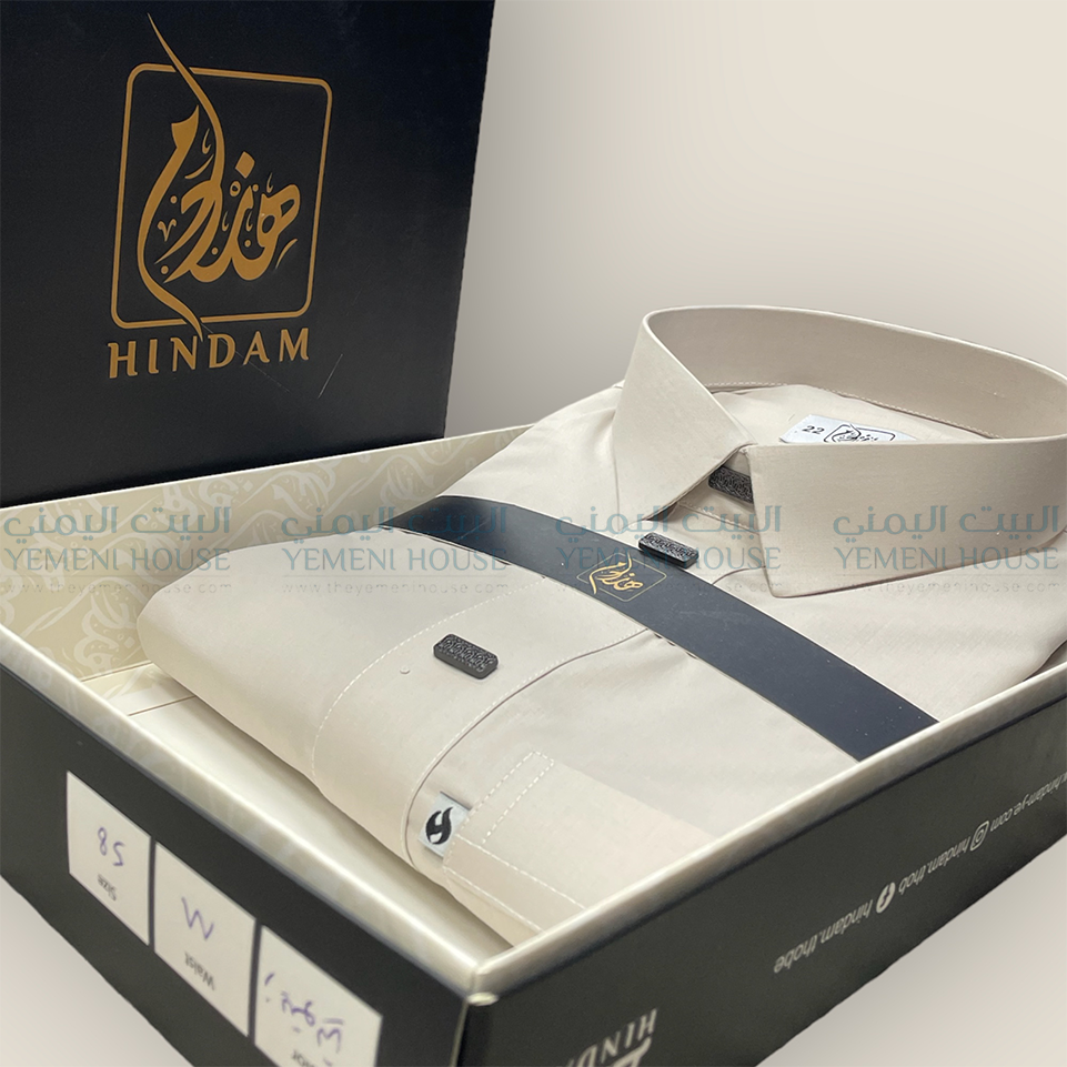 ثوب هندام رجالي لون بيج فاتح فخم hindam men thobe premuim quality