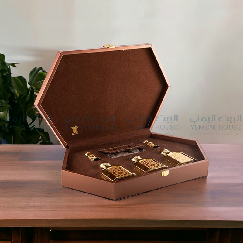 Royal brown gift box from Arabian oud الطقم الملكي البني من العربيه للعود