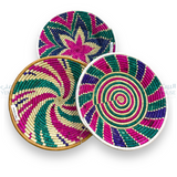 طبق يمني عزف ملون عمل يد Yemeni Handmade Straw Basket