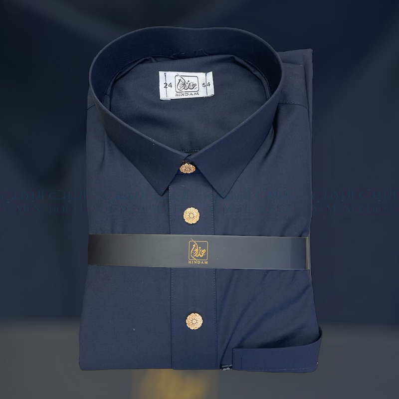 ثوب هندام رجالي فاخر لون كحلي غامق premium quality men thobe hindam