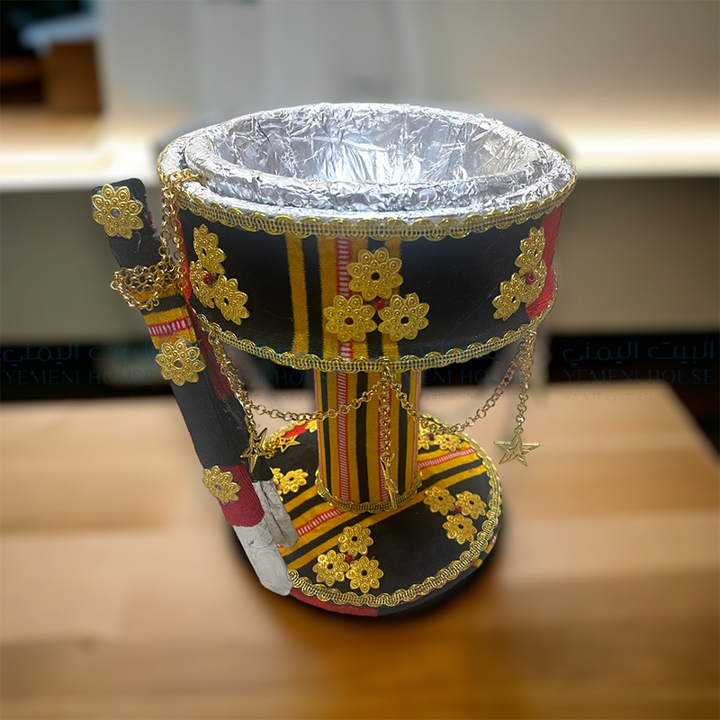 موقد صنعاني مزخرف ذهبي حجم كبير