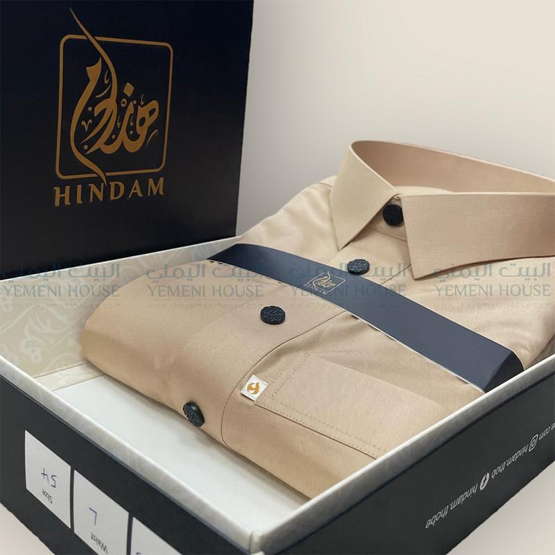 ثوب هندام رجالي فاخر لون بيج ذهبي premium quality men thobe hindam