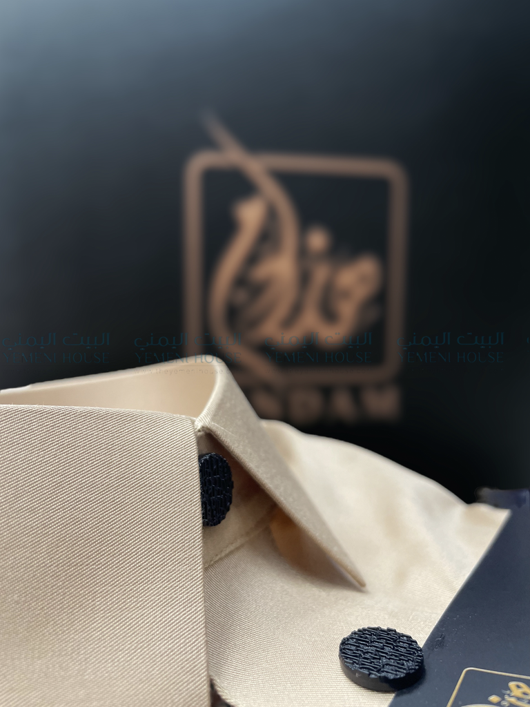 ثوب هندام رجالي فاخر لون بيج ذهبي premium quality men thobe hindam