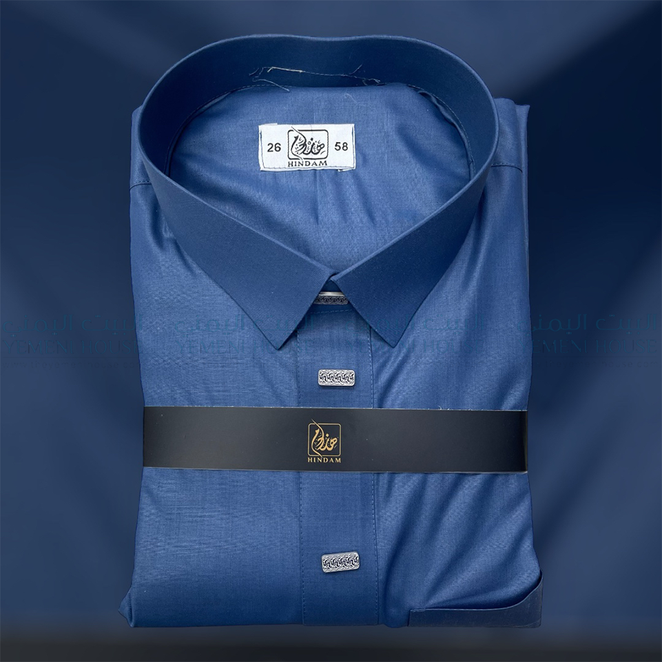 ثوب هندام رجالي لون ازرق غامق ناعم hindam men thobe premium quality