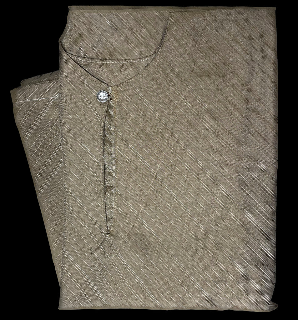 لبس العرسان اليمني قطعتين لون بني فاتح 