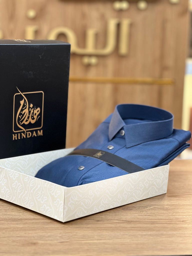 ثوب هندام رجالي لون كحلي خشن premium quality men thobe hindam
