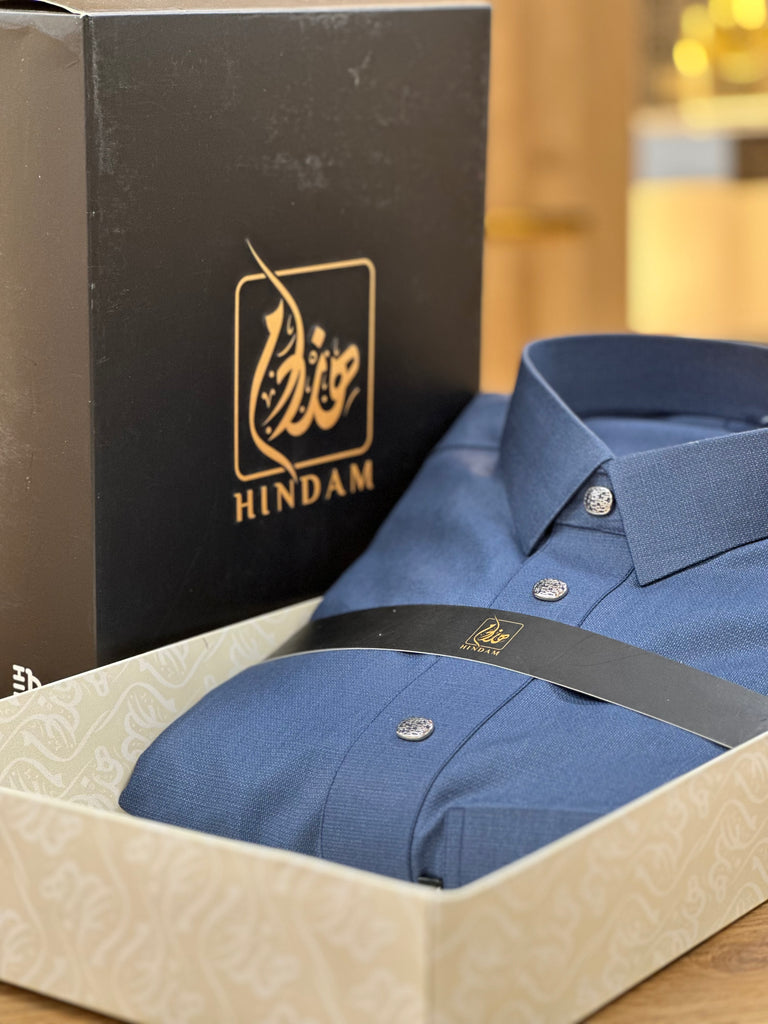ثوب هندام رجالي لون كحلي خشن premium quality men thobe hindam