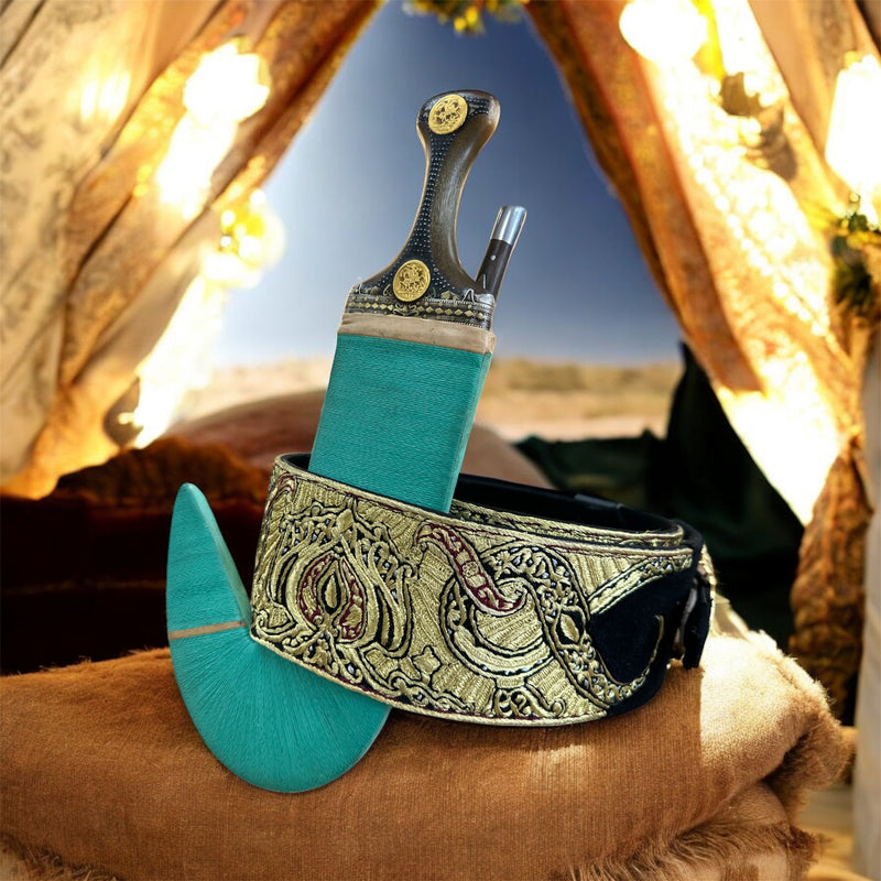 جمبيه عزيري شبيه الصيفاني طبق الاصل حروف ملبس ذهب مبسم فضه مأربي تصله ستيل تقط المسمار ابو عمدان حزام عمل يدودي اصلي