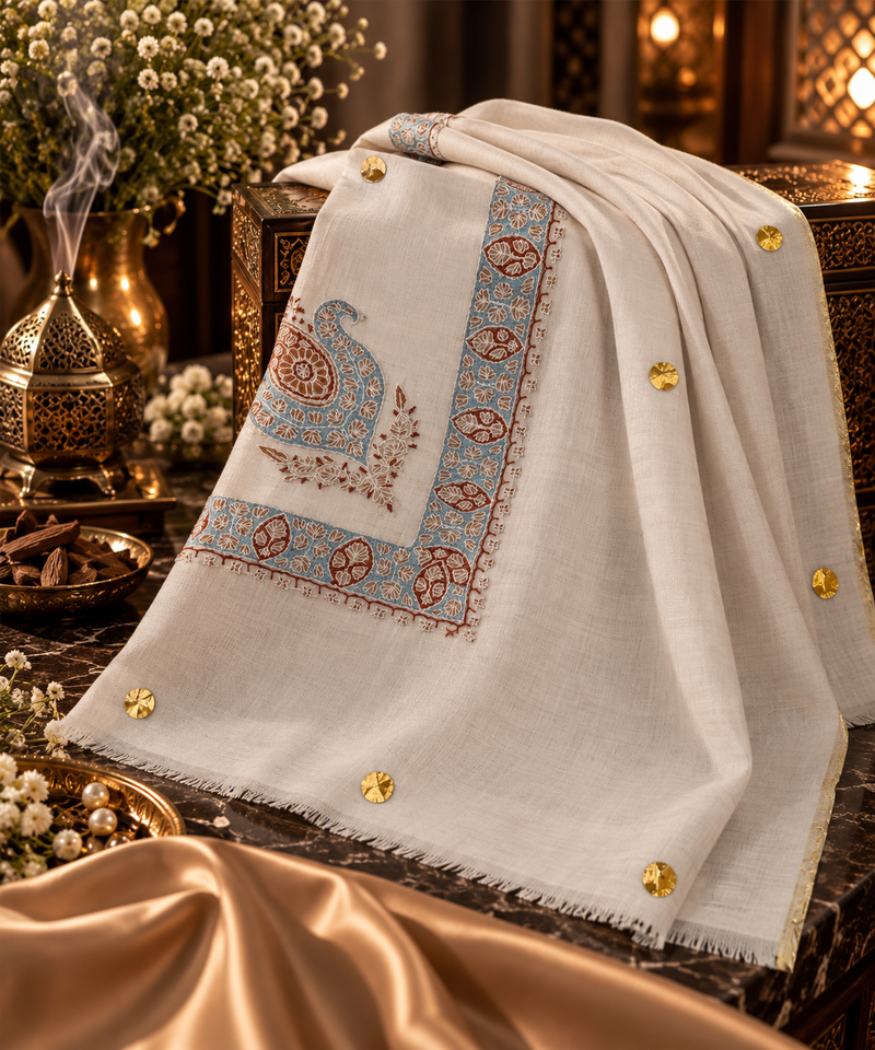شال صوف كشميري باشمينا درجة أولى Premium Quality Pashmina Kashmiri Shal
