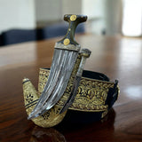 جمبية عزيري تفصيل خاص صيفاني مقلد طبق الاصل حزام شغل يدوي عسيب ملكي ذهبي  مبسم فضه حروف ذهب مع خنجر خلفي نجراني نصله ستيل ابو عمدان  تقط المسمار