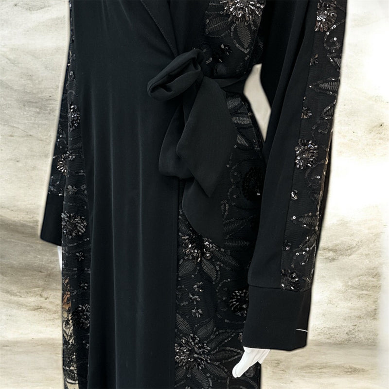 عبايه نسائيه فاخره من اليمن حزام جانبي