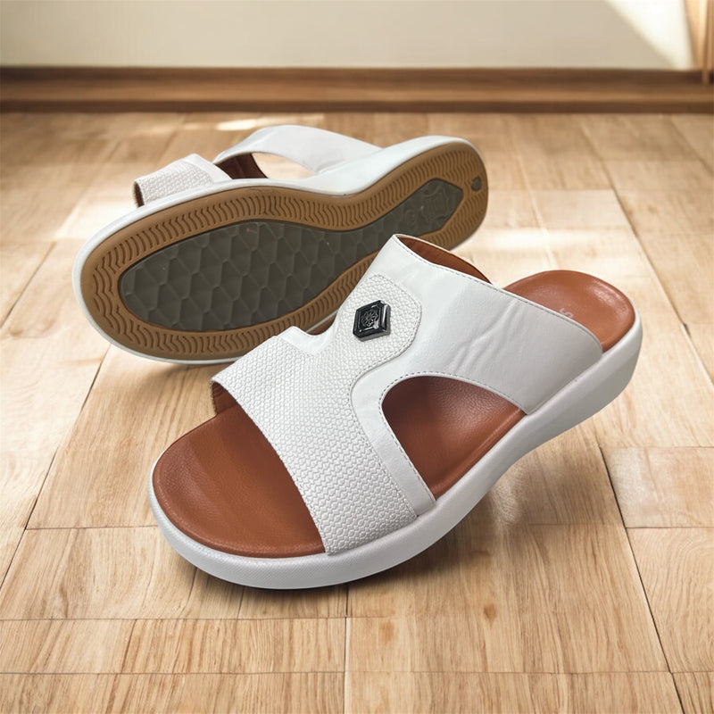 صندل رجالي مرتفع لون ابيض