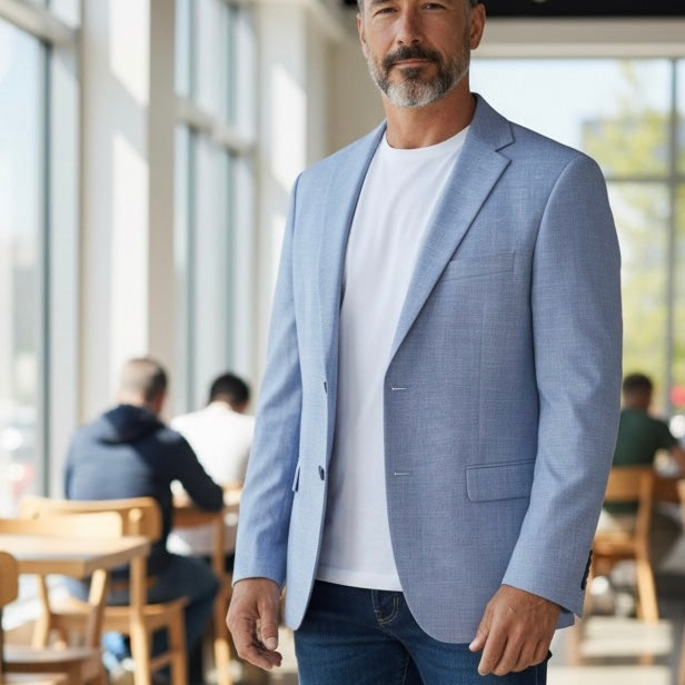 كوت رجالي لون سماوي