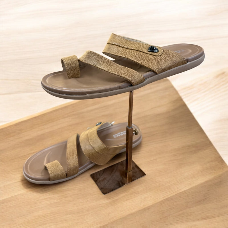 صندل رجالي جلد طبيعي ابو صباع