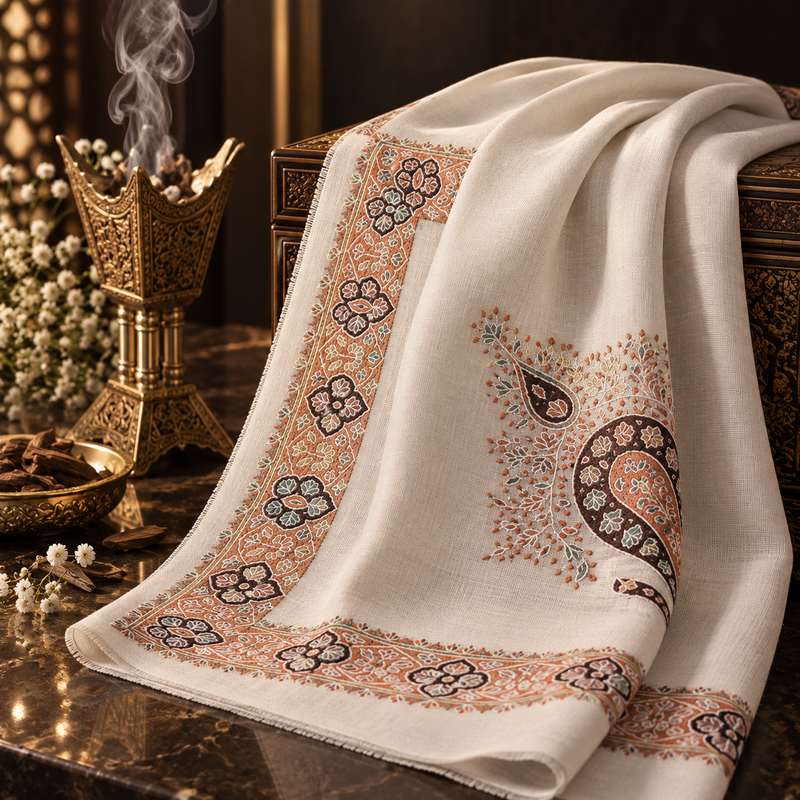 شال صوف كشميري سوبر باشمينا vip درجه اولى premium quality Kashmiri pashmina shal