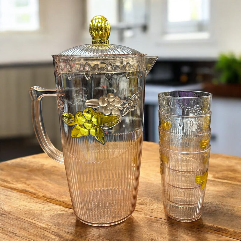 جاك العصير بلاستيك  مع ٤ كاسات