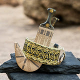 جمبية عزيري اصلي صيفاني مقلد طبق الأصل عسيب طنب نصله ستيل منقش تقد المسمار حزام عمل يد فص مطلي ذهب مع خنجر خلفي فضه عقيق