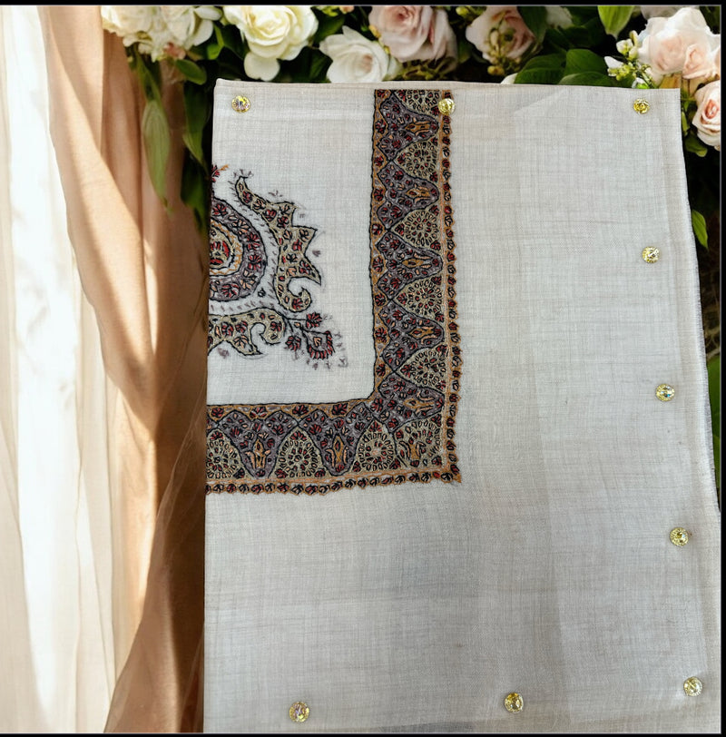 شال صوف كشميري سوبر باشمينا درجه اولى premium quality Kashmiri pashmina shal