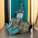 جمبية عزيري مقلد طبق الأصل حزام يدوي عسيب طنب حاشدي سله ستيل نقد المسمار مع شفره خلفيه فضه