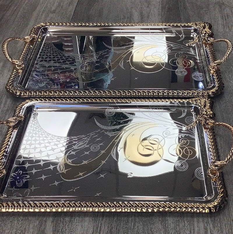 طقم صينيات لضيافة ذهبي