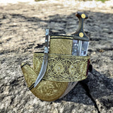 جمبية عزيري صيفاني مقلد طبق الأصل  حزام يد سله ستيل تقد المسمار  حروف مطلي ذهب عسيب نحاس مع خنجر فضه