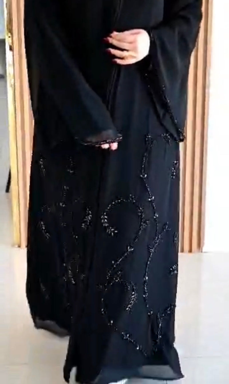 عباية يمنيه مطرزه دبل شيفون فاخره من صافي عبايات