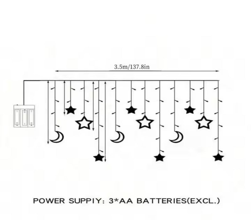 زينة رمضان مضيئه الهلال والنجمه