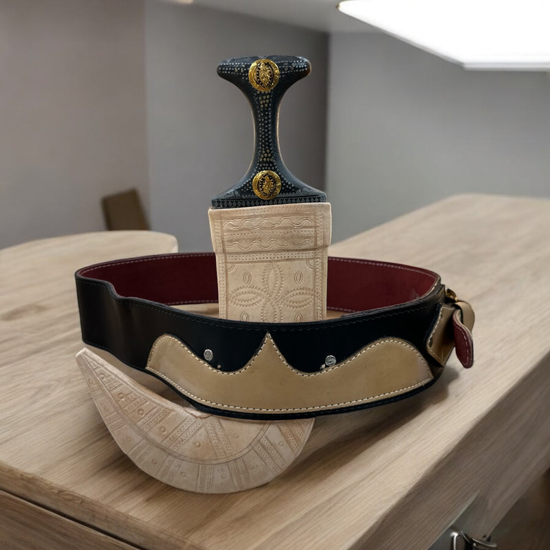 جمبية رجالي حزام جلد