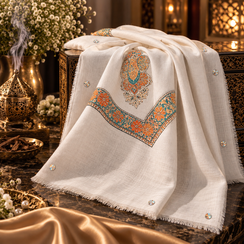 ‏شال صوف كشميري باشمينا لون نادر باشمينا درجه اولى premium quality Kashmiri pashmina shawl