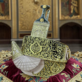 جمبيه عزيري شبيه الصيفاني طبق الاصل حروف ملبس ذهب مبسم فضه عسيب حاشدي نصله ستيل تقط المسمار ابو عمدان حزام عمل يدودي اصلي
