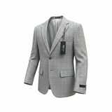 كوت رجالي رصاصي مقلم