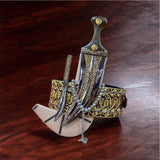 جمبية عزيري صيفاني مقلد طبق الأصل عصيب بيكيلي  تفصيل نصله ستيل منقش حزام شغل يد مع خنجر فضه خلفي