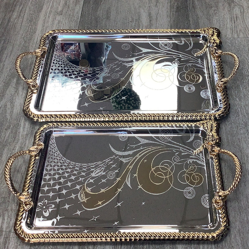 طقم صينيات لضيافة ذهبي