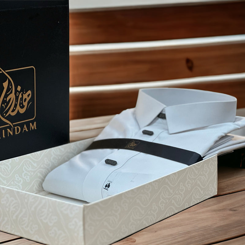 ثوب هندام رجالي لون رصاصي فاتح Hindam men thobe premium quality