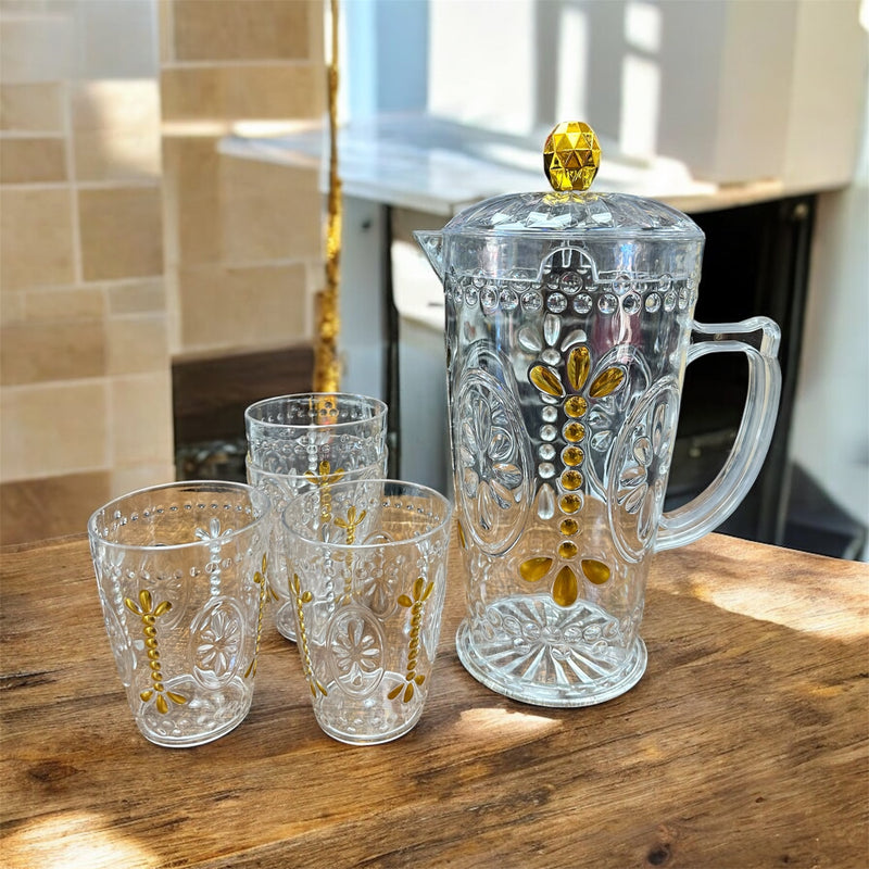 جاك  العصير بلاستيكي مع ٤ كاسات