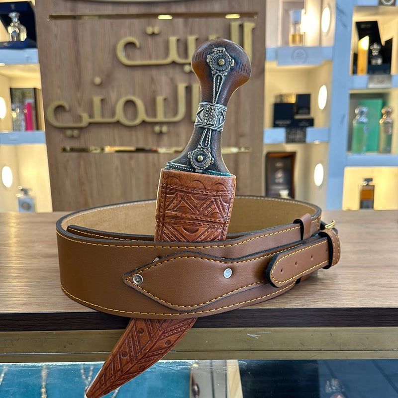 جمبية يافعي حزام جلد