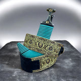 جمبية عزيري مقلد طبق الأصل حزام يدوي عسيب طنب حاشدي سله ستيل نقد المسمار مع شفره خلفيه فضه