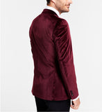 كوت قطيفه (شامواه) لون كبدي فخم burgundy blazer for men velvet