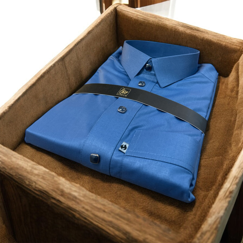 ثوب هندام رجالي لون ازرق غامق ناعم hindam men thobe premium quality