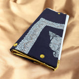 ‏شال صوف كشميري باشمينا لون كحلي باشمينا درجه اولى premium quality Kashmiri pashmina shawl